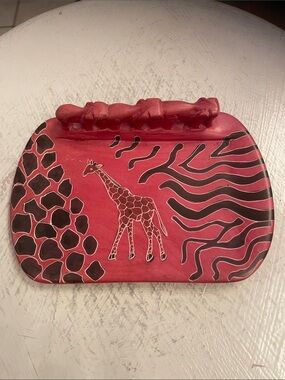 Hand- crafted Giraffe clay soap dish